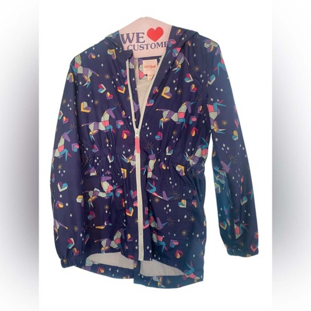 Cat & Jack girls lightweight zip jacket with hood size 10/12